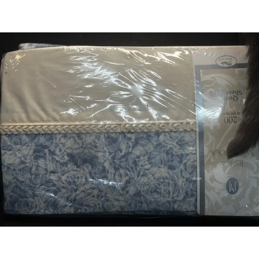 VTG Jessica McClintock 4-piece 200-Count Queen Sheet Set Jonete Pattern
